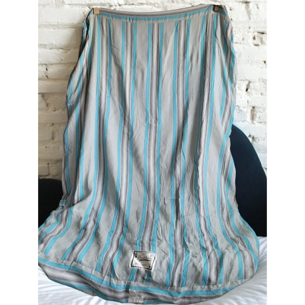 Vintage Old Stock Unused Mattress Ticking‎ Fabric Striped Turquoise